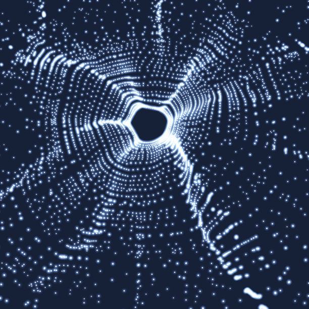 空间漩涡。由飞行粒子形成的黑洞。抽象背景。三维矢量插图。图片下载