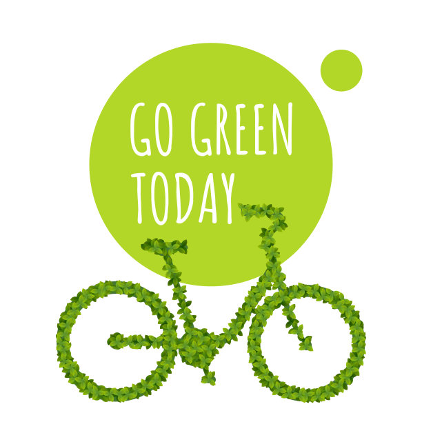 矢量插图，绿色环保交通。图片下载