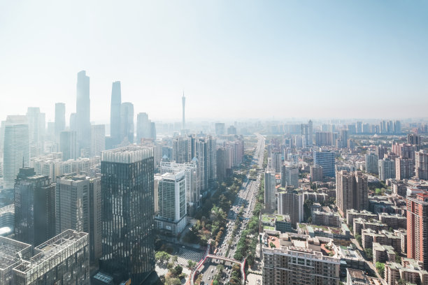 现代天际线鸟瞰图图片下载