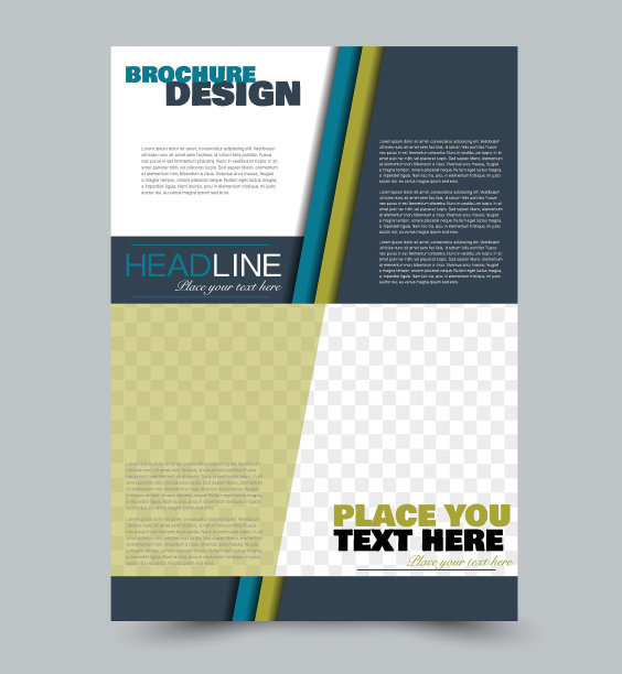 摘要传单设计背景。手册模板。可用于杂志封面，商业模型，教育，演示，报告。绿色和蓝色。图片下载