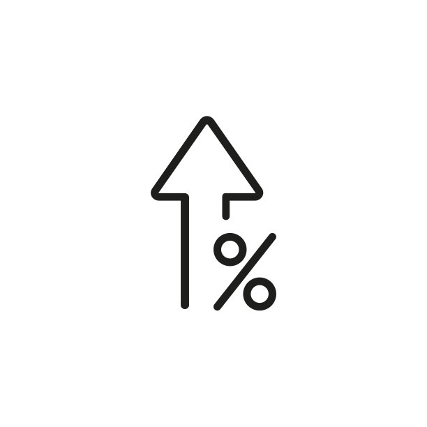 上升百分比线性图标图片下载