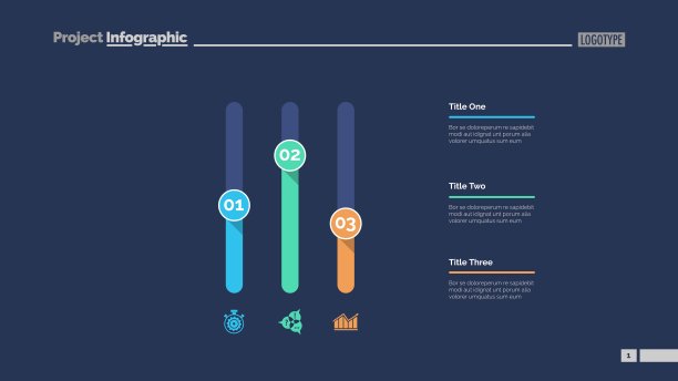 三列图表幻灯片模板图片下载