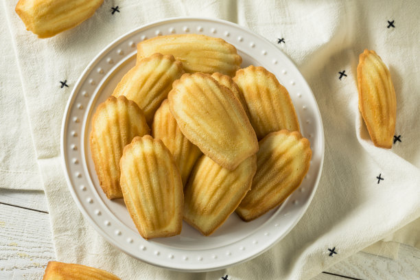 自制的法式甜玛德琳蛋糕素材图片