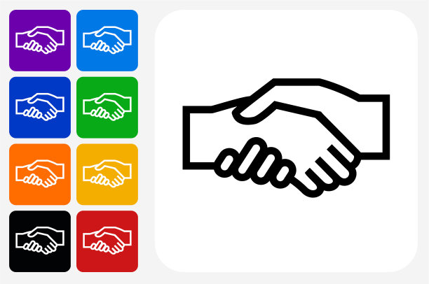 握手图标方形按钮设置图片下载