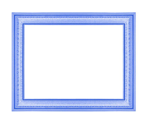 蓝色框架孤立在白色背景上图片下载