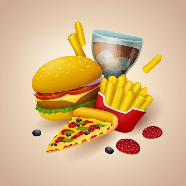 多彩快餐背景图片下载