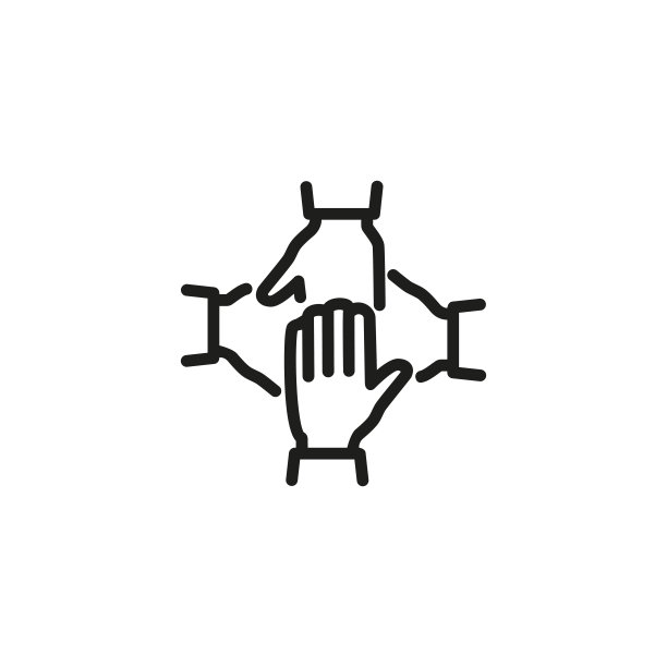 四手相叠线性图标图片下载