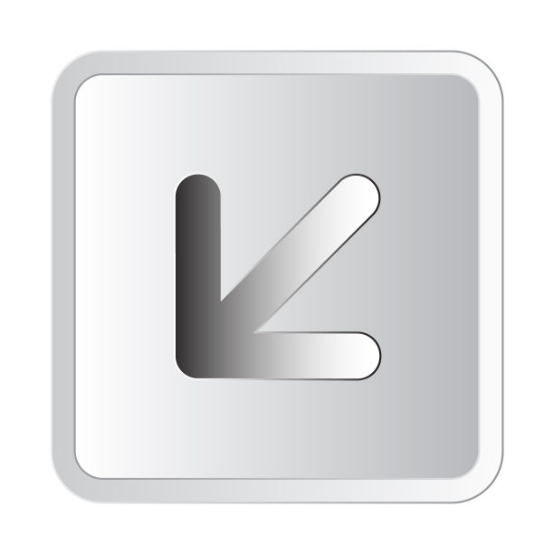 箭头向下左边的银色图标符号矢量插图-银色图标符号矢量插图图片下载