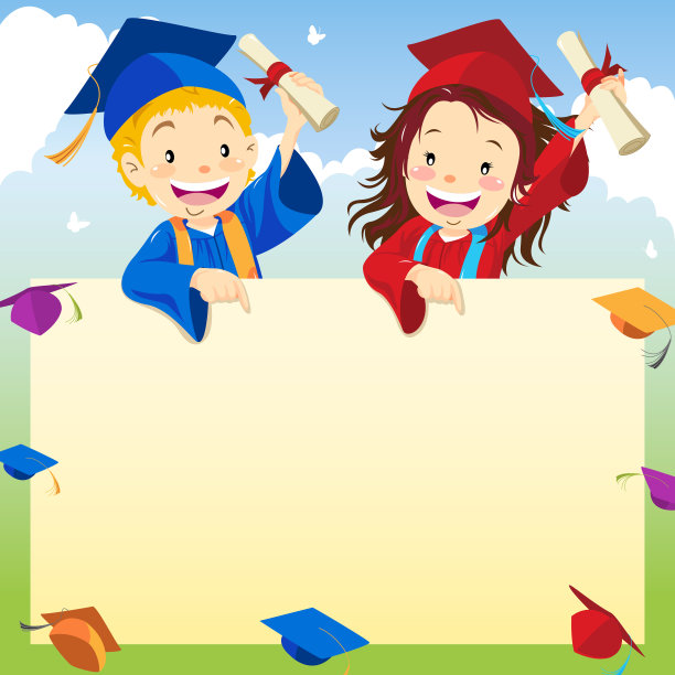 毕业生指着指示牌图片下载