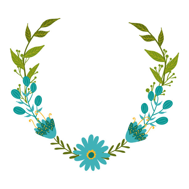 向量花集。美丽的花环。优雅的花收集孤立的叶和花，手绘。为请柬、婚礼或贺卡设计图片下载