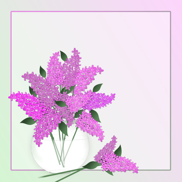 图案紫丁香在花瓶背景图片下载