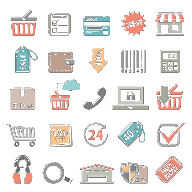 轮廓颜色图标-购物图片下载