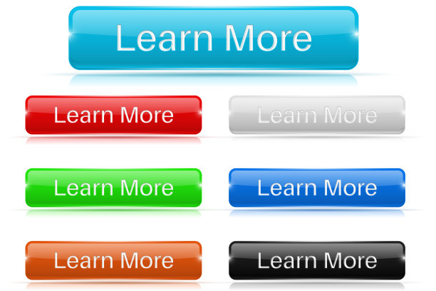 了解更多按钮。玻璃矩形3d图标图片下载