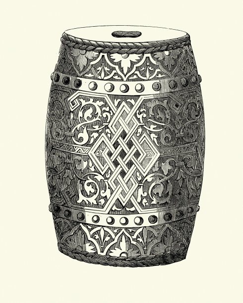 维多利亚时代的装饰，华丽的桶，科普兰，1855年图片下载