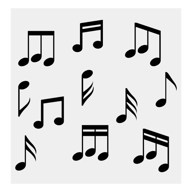 音乐笔记的收集。矢量图图片下载