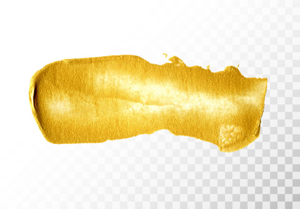 金手画颜料笔触孤立图片下载