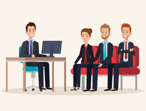 人力资源办公室公司与商务人士的场景素材图片