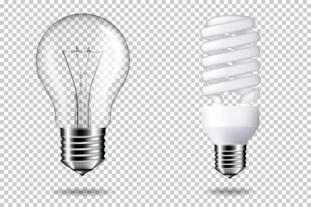 透明逼真的灯泡，孤立。图片下载