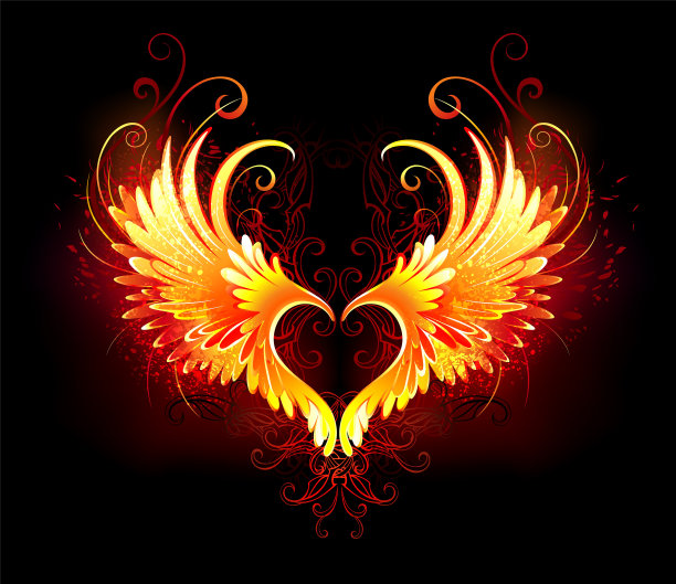 天使火心有翅膀素材图片