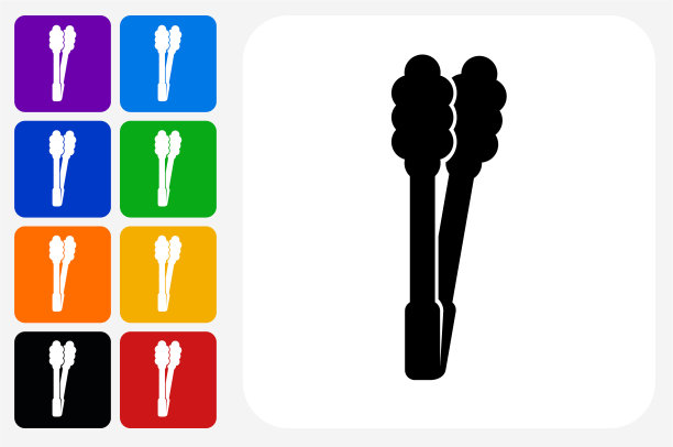 烧烤钳图标方形按钮设置图片下载