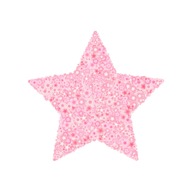 矢樱或樱花花型，星形图片下载