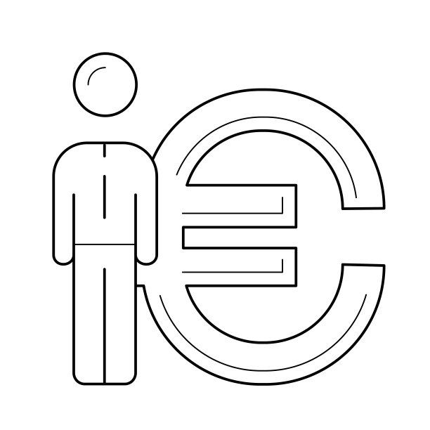 货币市场矢量线条图标图片下载