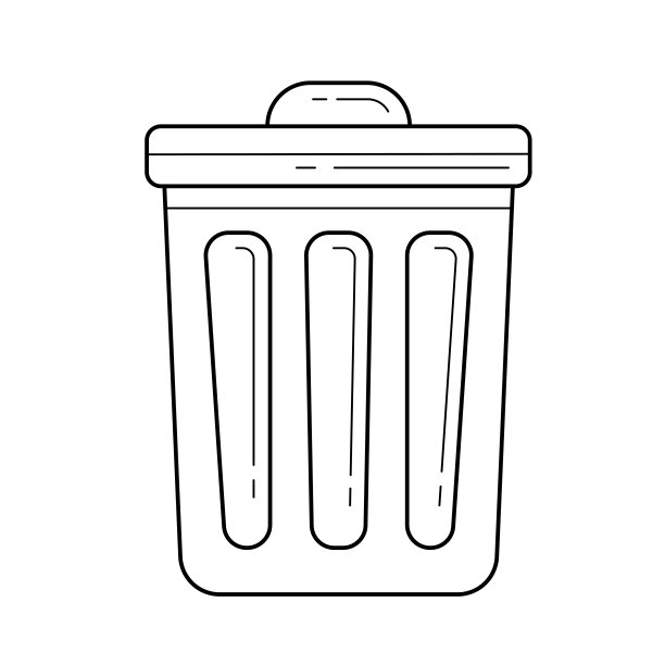 垃圾箱矢量线条图标图片下载