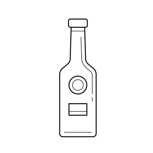精酿啤酒瓶矢量线条图标图片下载