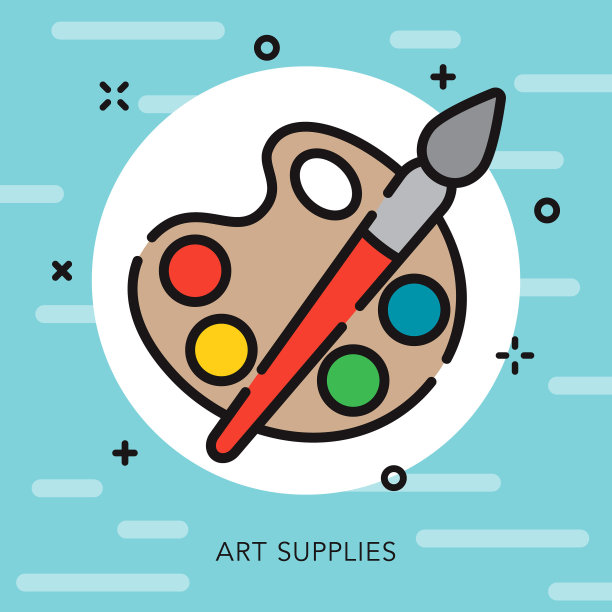 艺术开放大纲学校用品图标图片下载