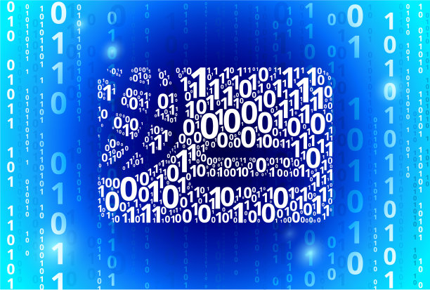 信用卡二进制码蓝色矢量模式背景图片下载