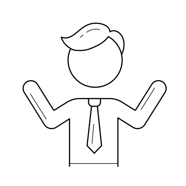 兴奋的商人向量线图标图片下载