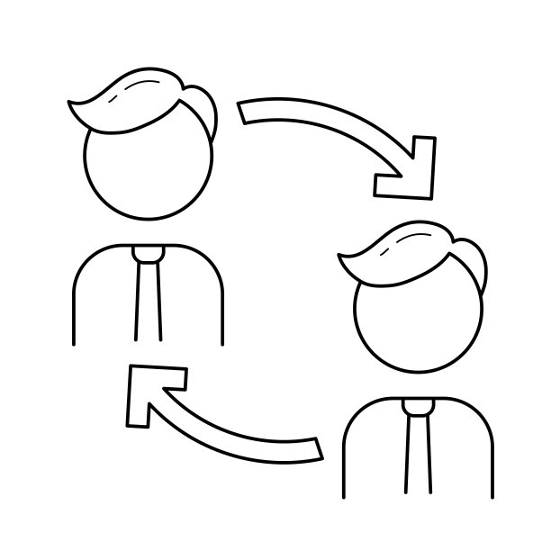 员工流动率矢量线图标图片下载