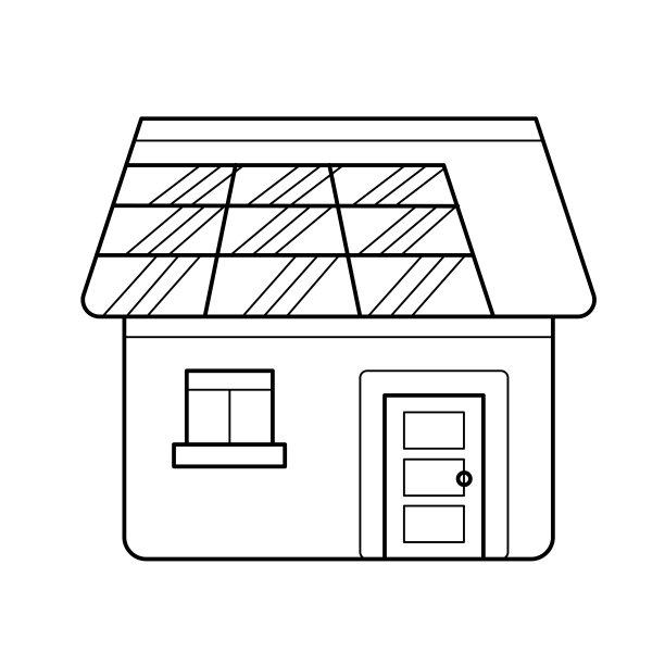 功率有效的房子矢量线图标图片下载