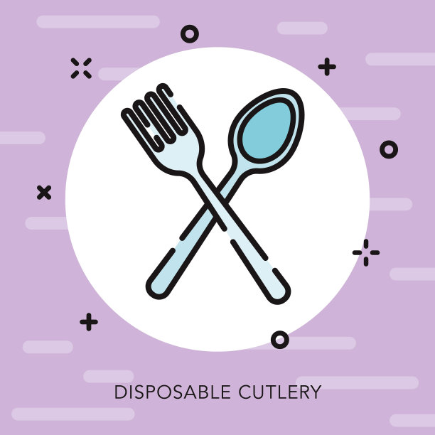 餐具开放轮廓街头食品图标图片下载