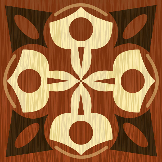 木质镶嵌，浅色和深色木纹。单板纹理仿古几何装饰。木艺装饰模板图片下载