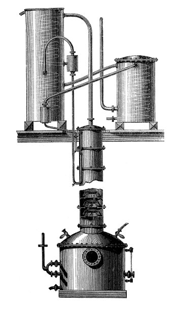 连续精馏用柱装置，一种产生精馏酒精(酒精)的工艺图片下载