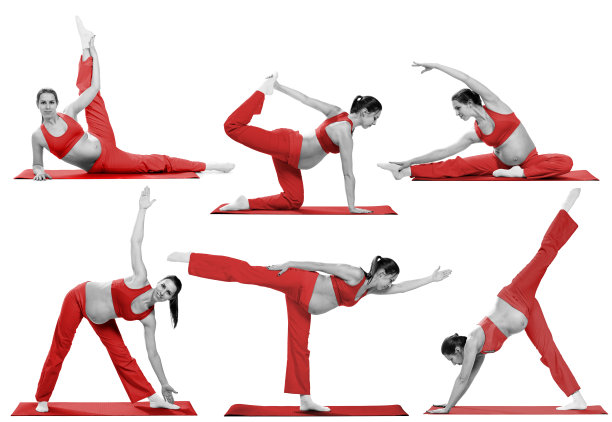 孕妇做运动，孤立图片下载