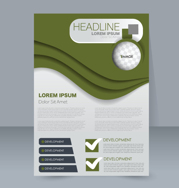 摘要传单设计背景。手册模板。杂志封面，商业模型，教育，演示，报告。矢量插图。绿色的颜色。图片下载