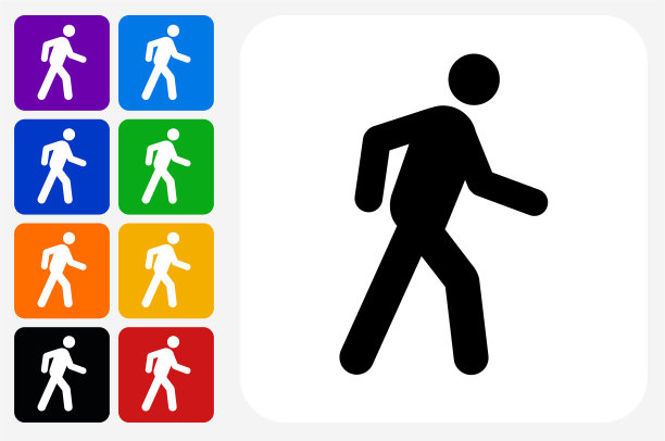 手杖人物图标方形按钮设置图片下载