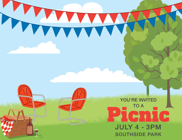 后院烧烤背景邀请模板图片下载