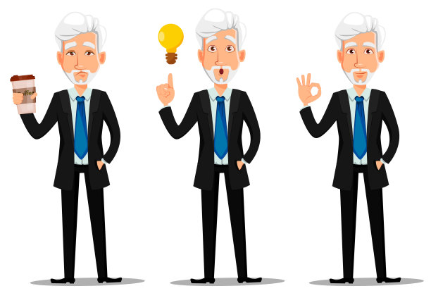 头发灰白的商人图片下载