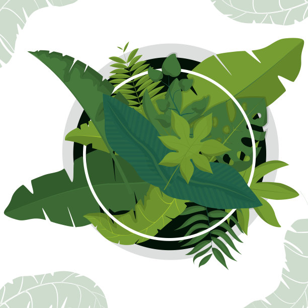 热带叶印章图片下载