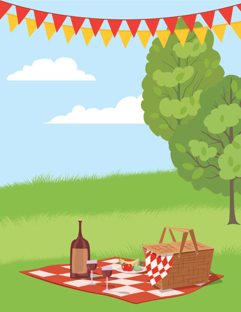 野餐背景邀请模板图片下载