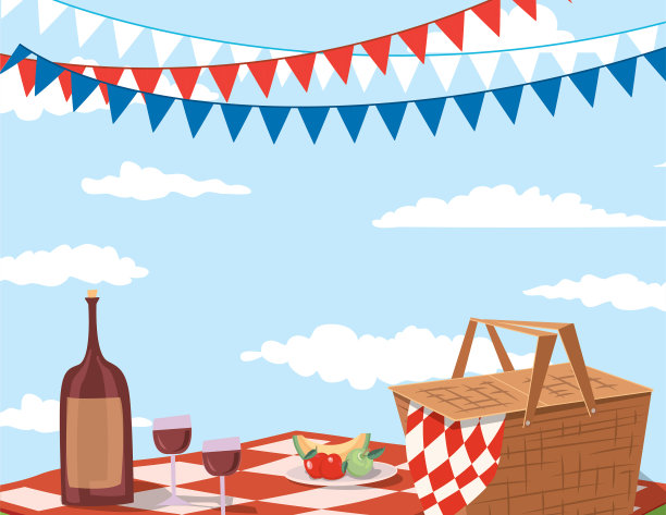 野餐背景邀请模板图片下载