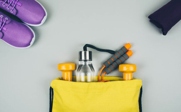 创意的平面运动和健身设备图片下载