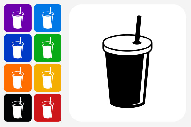 汽水饮料图标方形按钮设置图片下载