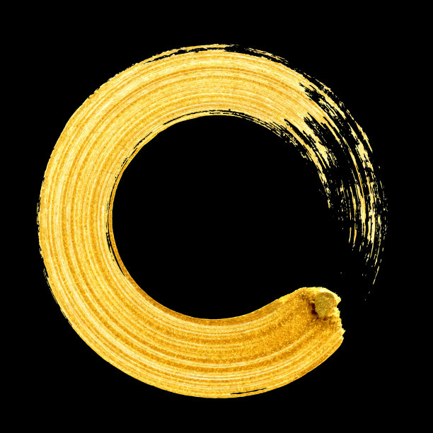 金手画颜料笔触孤立素材图片