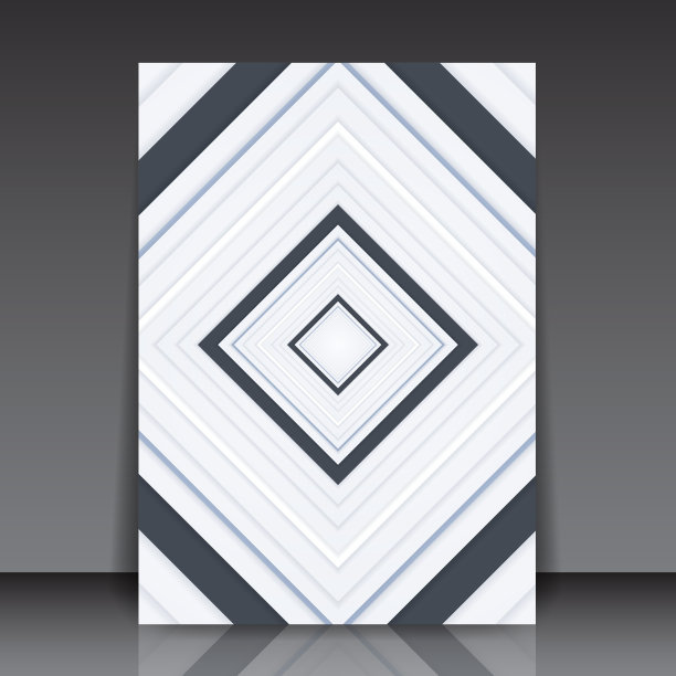 抽象黑白几何正方形可编辑传单模板矢量背景图片下载