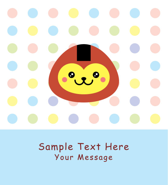 可爱寿司猴矢量图片下载