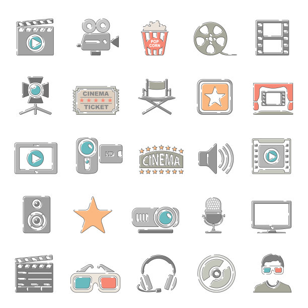 轮廓颜色图标-电影图片下载